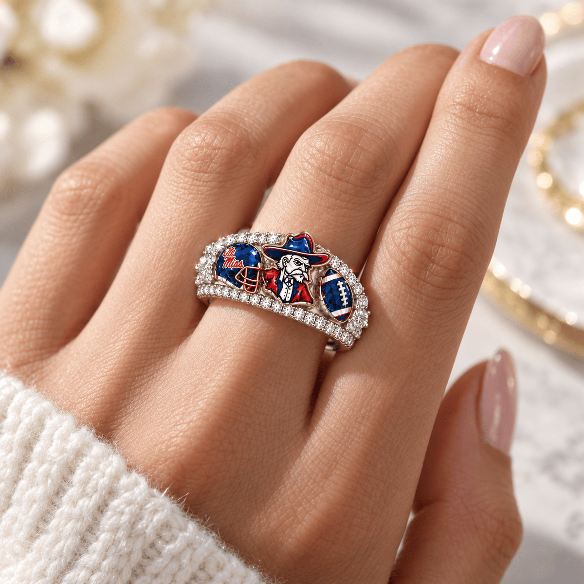OMR Premium Charm Pavé Statement Ring NTNA