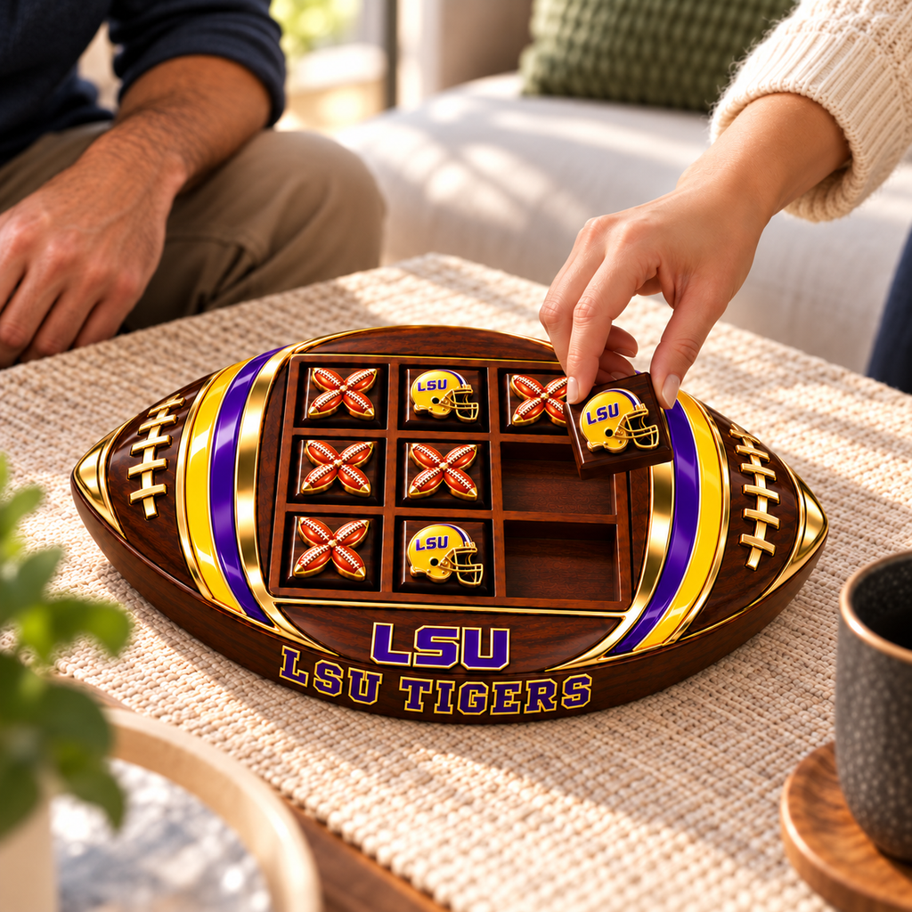 LSU Wooden Tic Tac Toe Game DNBN