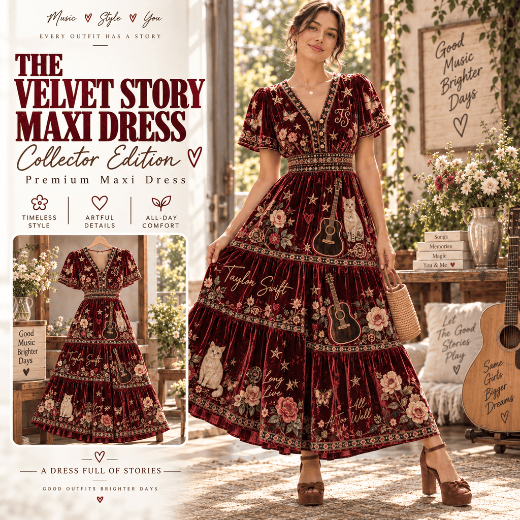 TLSW Premium Embroidered Velvet Maxi Dress PTKL