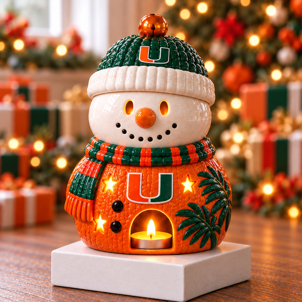 MHC CHRISTMAS CERAMIC CANDLE HOLDER SET HQH