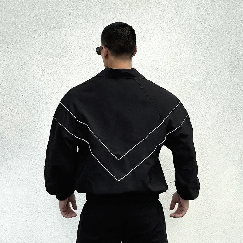 Spring Autumn Reflect Functional Man Jacket Men Black Windbreaker Coats Outdoor Windproof Waterproof Night Riding Zipper Jackets
