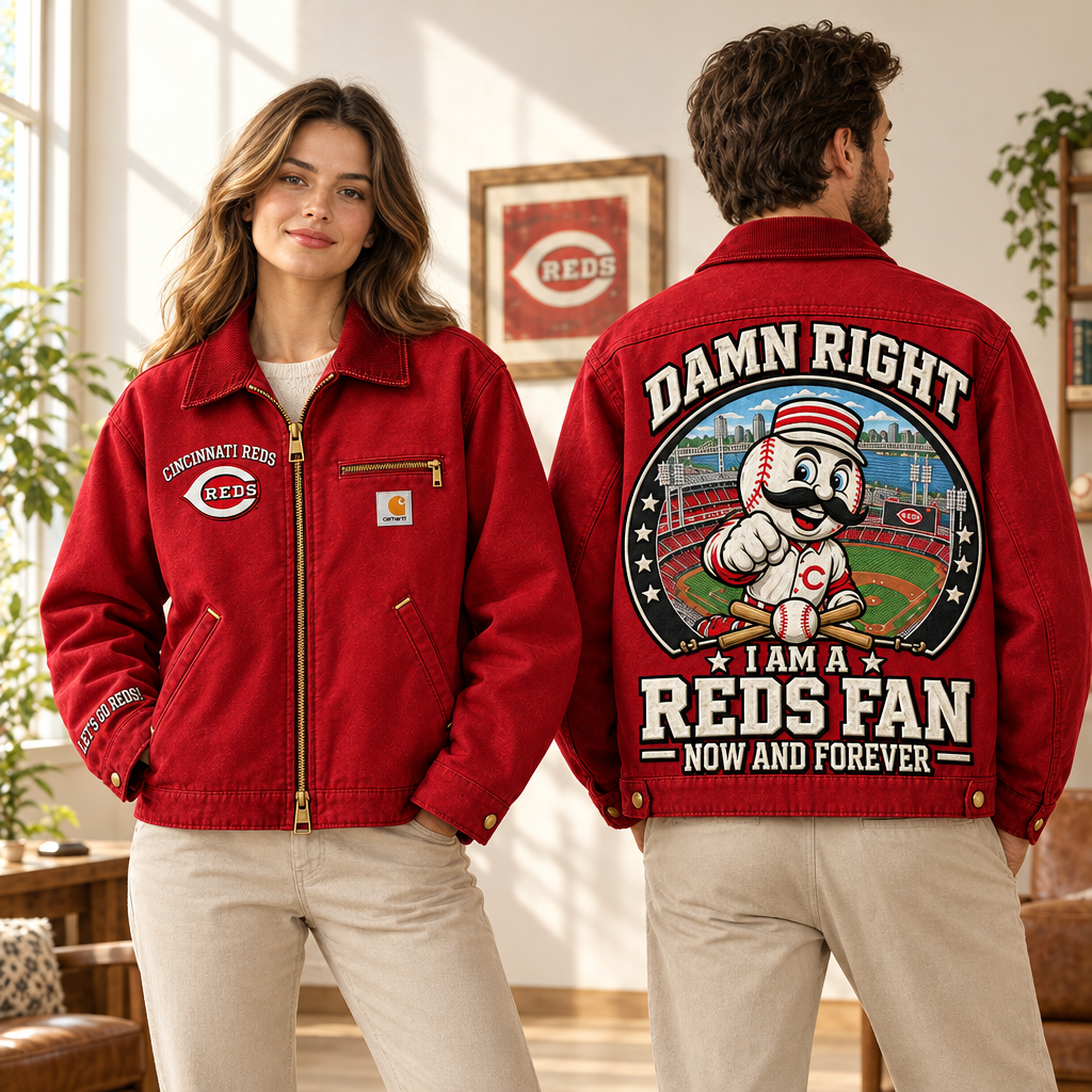 Cincinnati Reds Team Embroidered Detroit Jacket